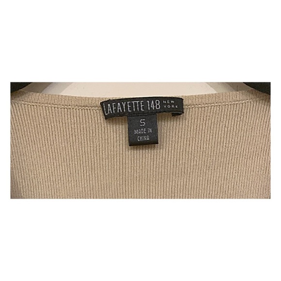 Lafayette 148 New York Cardigan Beige open collarless cardigan Size S - Picture 3 of 10